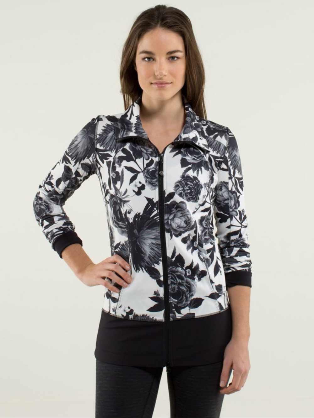 Lululemon Nice Asana Jacket in Brisk Bloom Black